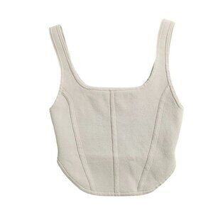 Aritzia Babaton Sculpt Knit Bustier Style Crop Top, Square Neck, Size Small